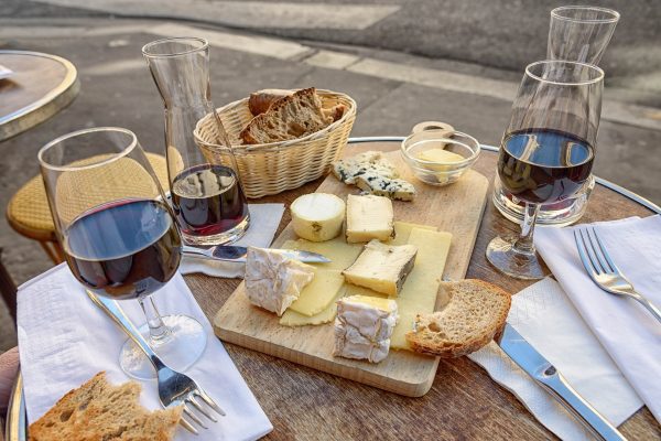 Online French class cheese plate