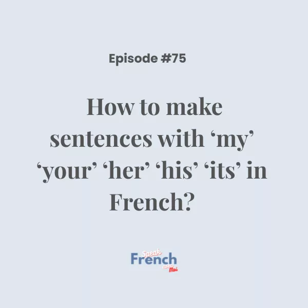 How to make sentences with ‘my’ ‘your’ ‘her’ ‘his’ ‘its’ in French?